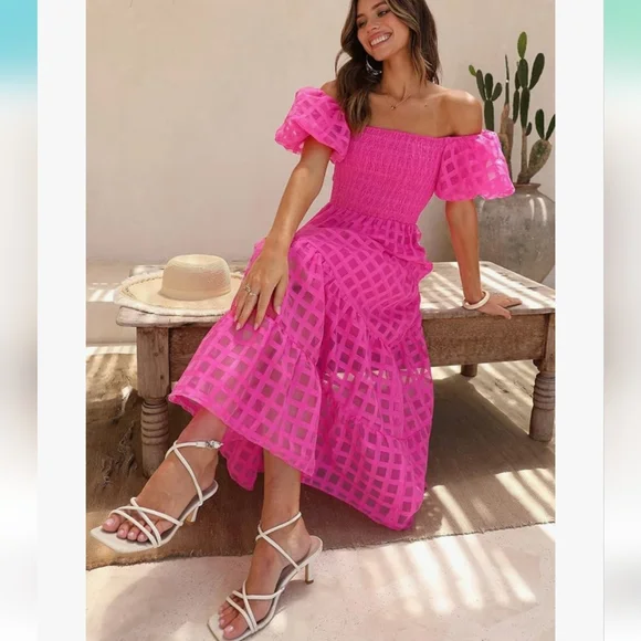 Pretty Garden Pink Maxi Dress - Picture 3 of 11